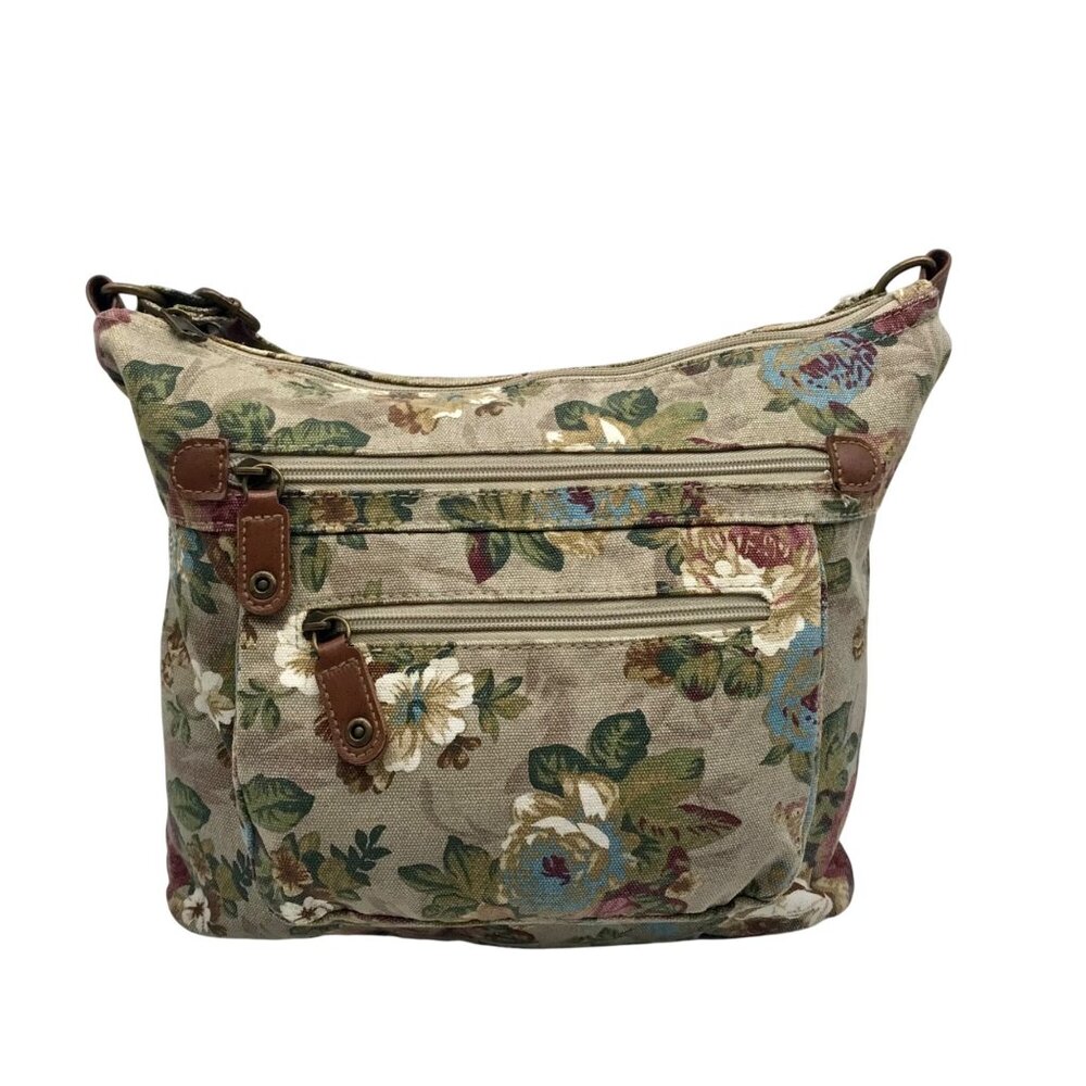 Unbranded Beige Flowered Crossbody Bag
